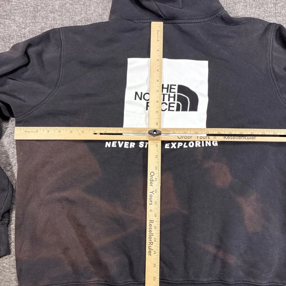 The North Face Hoodie Mens XL Black Sick Faded Sun Box Logo Pullover Gorpore
